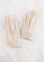 Load image into Gallery viewer, Beige Cable Knit Mittens
