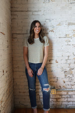 Load image into Gallery viewer, Luxanna Palm Stripe Top (One Left - Size L)
