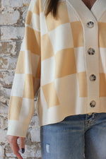 Load image into Gallery viewer, Banana Checker Cardi (Two Left)
