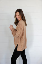 Load image into Gallery viewer, Emma French Terry Pullover &gt;&gt; Mocha (One Left - Size M/L)
