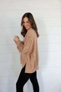 Emma French Terry Pullover >> Mocha (One Left - Size M/L)