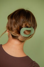 Load image into Gallery viewer, Circle Cutout Flat Claw Clip: Olive
