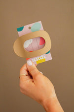 Load image into Gallery viewer, Circle Cutout Flat Claw Clip: Tan
