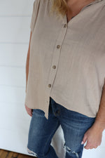 Load image into Gallery viewer, Khaki Button Tee
