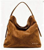 Load image into Gallery viewer, Evie Suede Hobo Shoulder Bag: Camel
