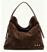 Load image into Gallery viewer, Evie Suede Hobo Shoulder Bag: Chocolate
