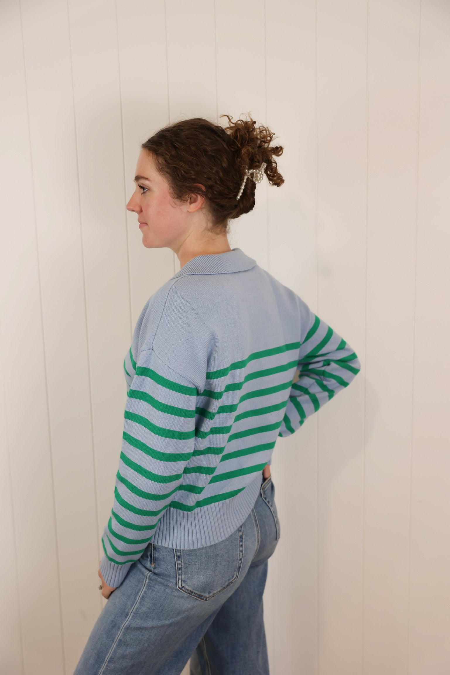 Olivia Sweater >> Sky Green (Two Left)