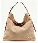 Load image into Gallery viewer, Evie Suede Hobo Shoulder Bag: Taupe
