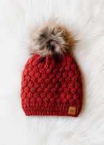 Load image into Gallery viewer, Rust Knit Pom Hat
