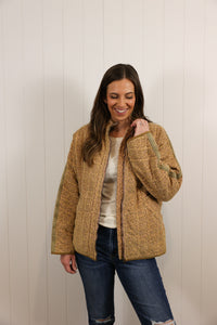 Quilted Corduroy Jacket >> Dusty Mustard Mauve