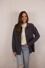 Load image into Gallery viewer, The Brooke Shacket &gt;&gt; Warm Charcoal
