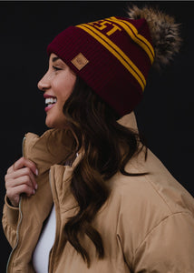 Maroon & Gold Midwest Pom Hat
