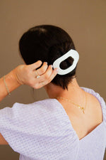 Load image into Gallery viewer, Circle Cutout Flat Claw Clip: White
