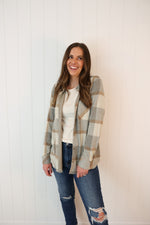 Load image into Gallery viewer, The Taylor Button Up &gt;&gt; Grey Brown Plaid (Two Left)
