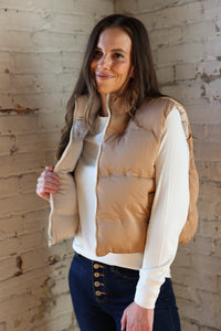 The Izzy Vest >> Reversible Tofu/Macchiato