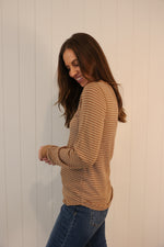 Load image into Gallery viewer, Stacy&#39;s Long Sleeve &gt;&gt; Toasted Coconut Stripe (One Left - Size XL)
