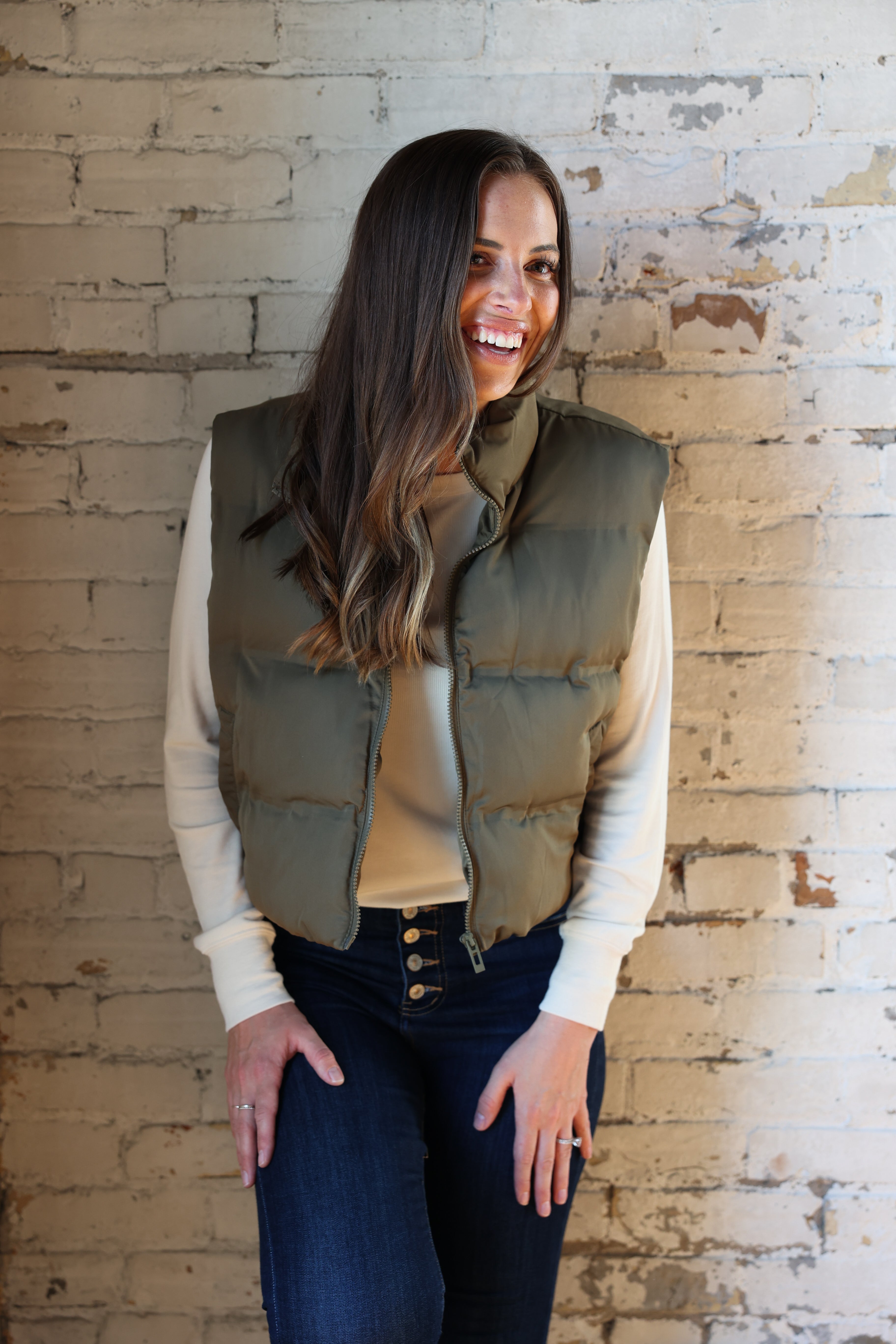 The Izzy Vest >> Olive Bronze (Two Left)