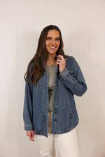 Load image into Gallery viewer, Leia Denim Shacket
