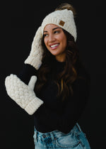 Load image into Gallery viewer, Cream Knit Mittens
