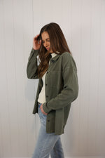 Load image into Gallery viewer, The Brooke Shacket &gt;&gt; Dusty Olive
