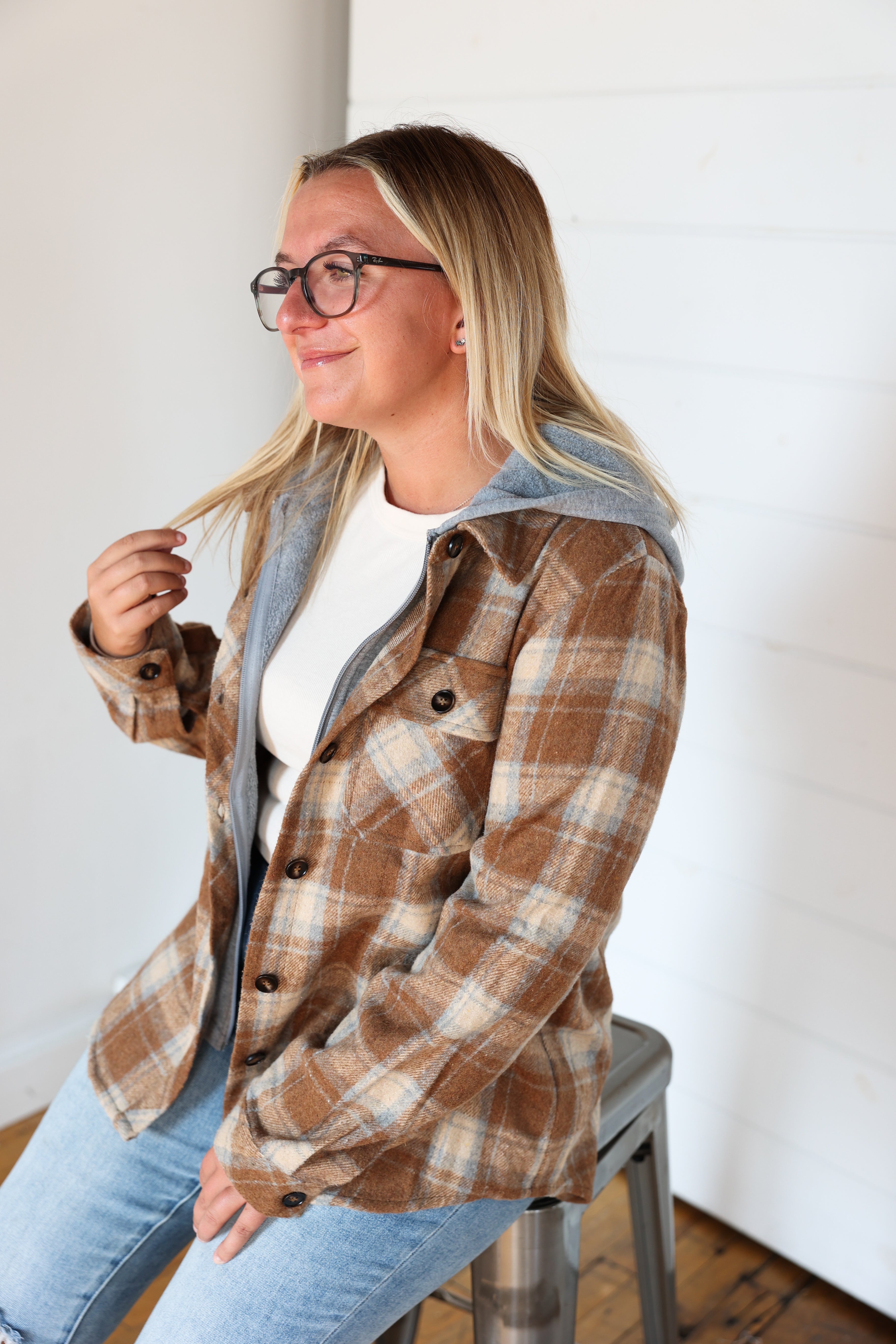 Finn Hoodie Plaid ((One Left - Size S)