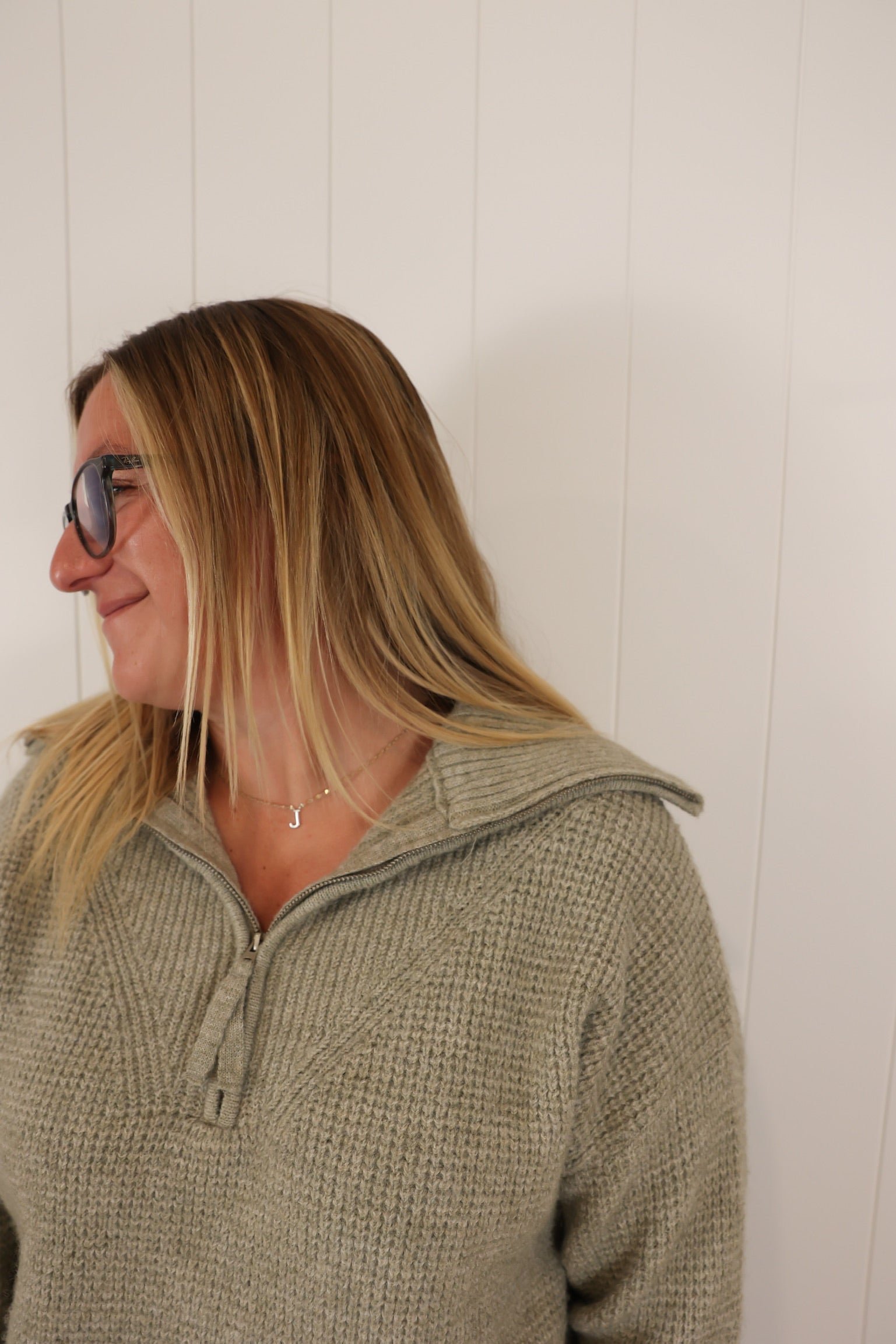 Waffle Half Zip Up (One Left - Size L)