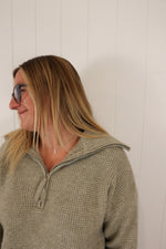 Load image into Gallery viewer, Waffle Half Zip Up (One Left - Size L)
