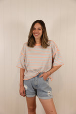 Load image into Gallery viewer, Dusty Blue Apricot Tee
