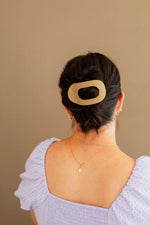 Load image into Gallery viewer, Circle Cutout Flat Claw Clip: Tan
