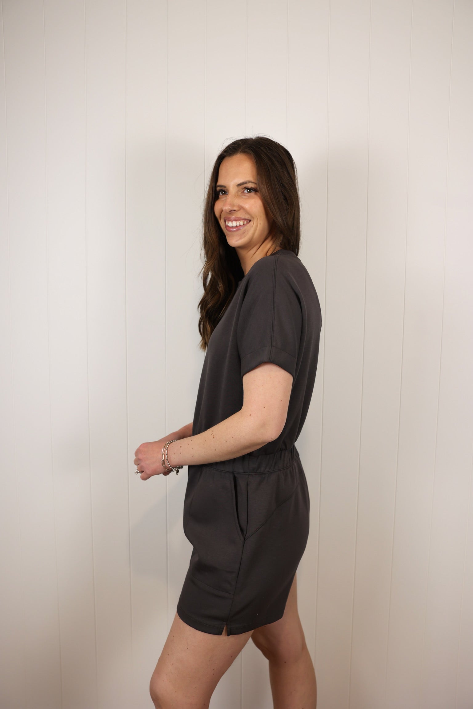 Bea's Summer Romper >> Charcoal