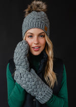 Load image into Gallery viewer, Gray Knit Mittens
