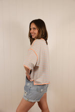 Load image into Gallery viewer, Dusty Blue Apricot Tee
