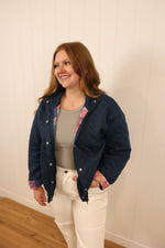 Load image into Gallery viewer, Vintage Indigo Quilted Jacket
