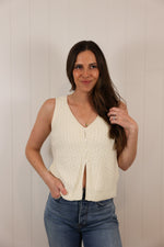 Load image into Gallery viewer, Polly Sweater Tank >> Cream
