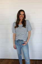 Load image into Gallery viewer, Nautical Top &gt;&gt; Ivory/Navy
