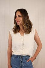Load image into Gallery viewer, Lacey Button Top
