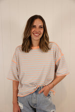 Load image into Gallery viewer, Dusty Blue Apricot Tee

