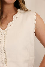 Load image into Gallery viewer, Lacey Button Top
