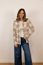 Load image into Gallery viewer, The Taylor Button Up >> Sand Taupe Plaid
