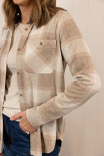 Load image into Gallery viewer, The Taylor Button Up >> Sand Taupe Plaid
