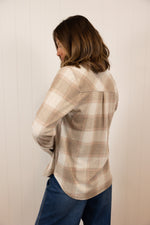 Load image into Gallery viewer, The Taylor Button Up >> Sand Taupe Plaid
