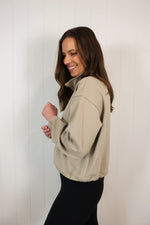 Load image into Gallery viewer, The Athena Half Zip &gt;&gt; Taupe
