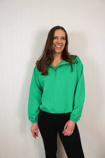 Load image into Gallery viewer, The Athena Half Zip &gt;&gt; Green
