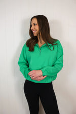 Load image into Gallery viewer, The Athena Half Zip &gt;&gt; Green
