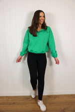 Load image into Gallery viewer, The Athena Half Zip &gt;&gt; Green
