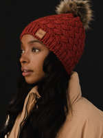 Load image into Gallery viewer, Rust Knit Pom Hat
