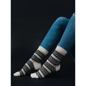 Cream, Black & Tan Pattern Socks