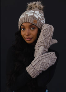 Mocha Cable Knit Mittens