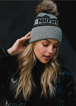 Load image into Gallery viewer, Gray &amp; Black Midwest Pom Hat
