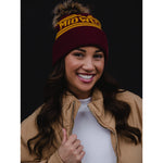 Load image into Gallery viewer, Maroon &amp; Gold Midwest Pom Hat
